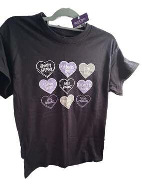 Out of Print Book Tropes Conversation Hearts Graphic T-Shirt